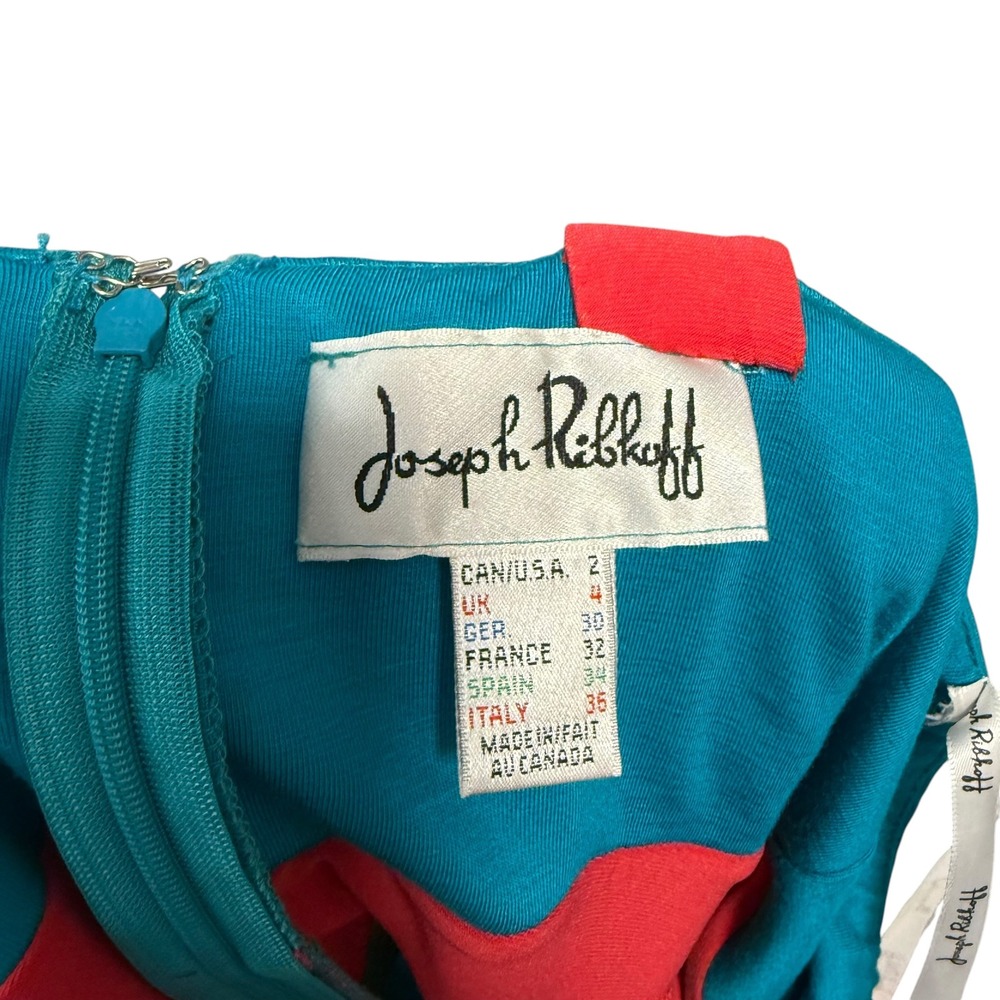 Joseph Ribkoff | Maxi Dress Multicolour Colourblock Geometric Size 2 - Picture 7 of 13